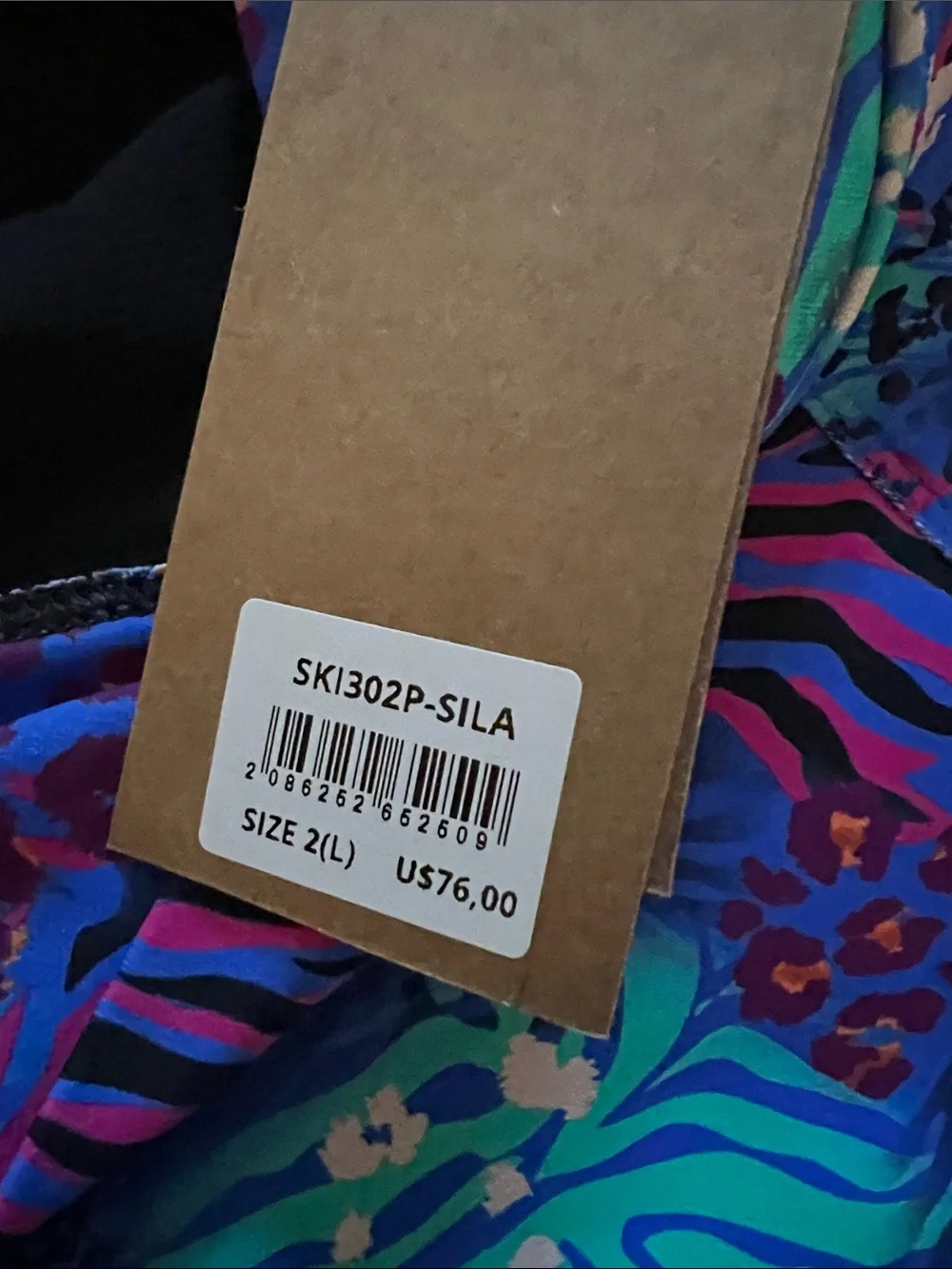 Dona Jo Blue Multi-Pattern Skort with Teal Accents, NWT, L